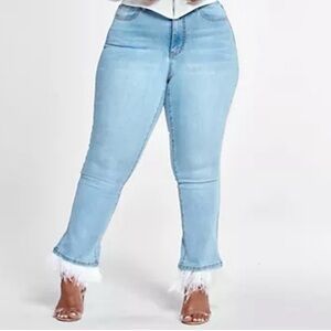 Fashion to figure feather jeans